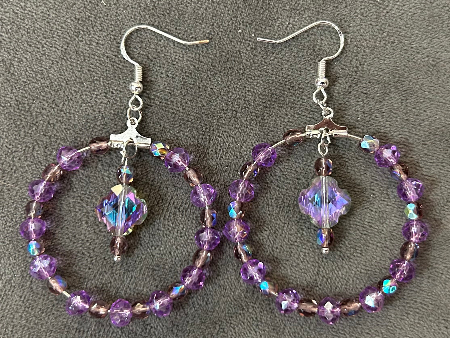 Hoop earrings with Austrian glass beads and Czech Republic glass beads