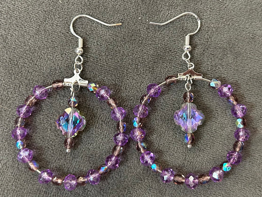 Hoop earrings with Austrian glass beads and Czech Republic glass beads